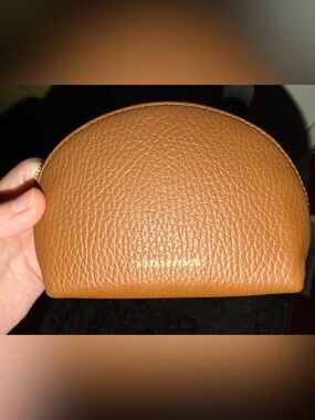 Leather Half-Moon Coin Wallet in Tan